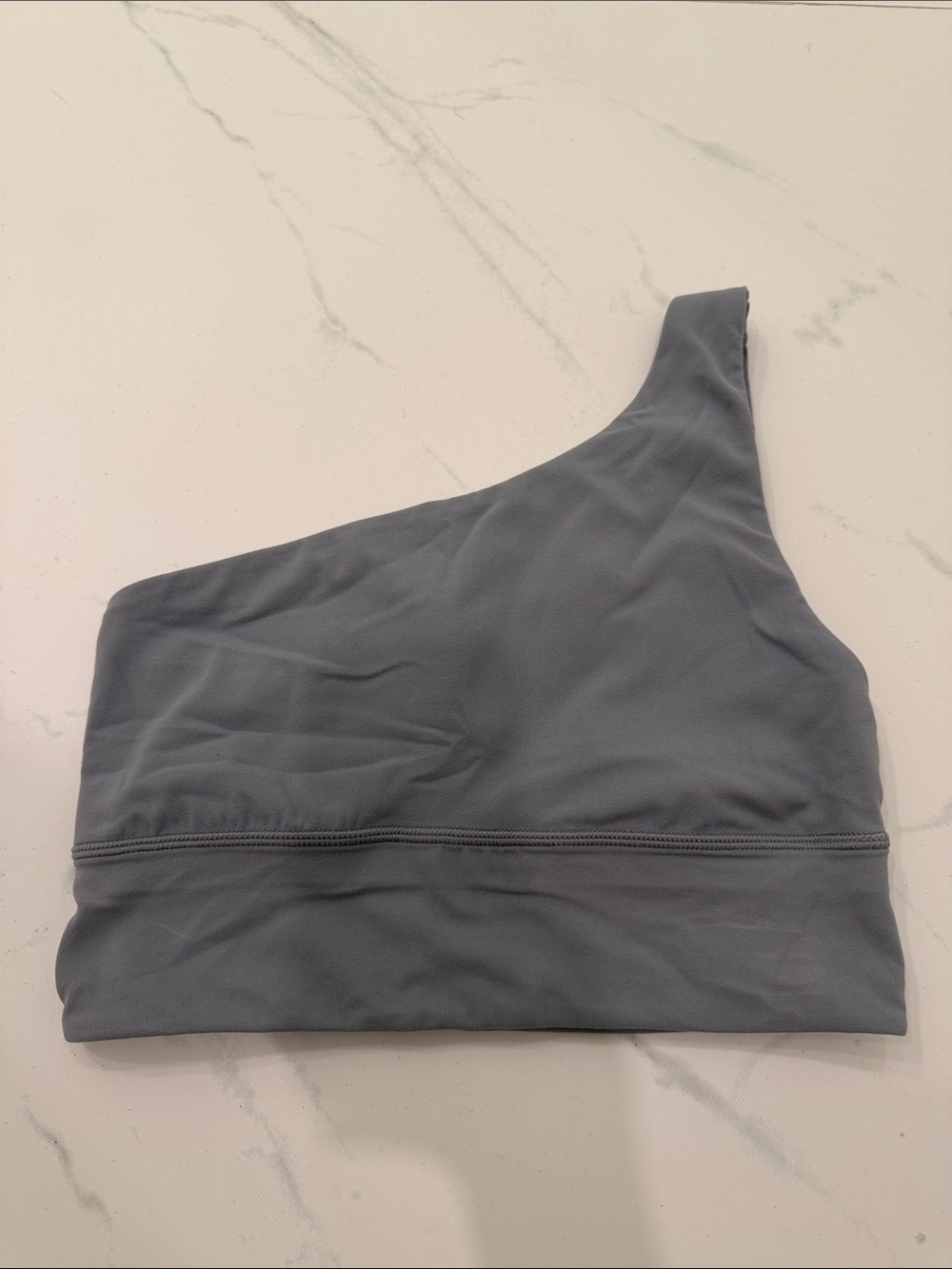 Lululemon Atheltica Sports Bra Size 6 One-Shoulder in Slate Gray